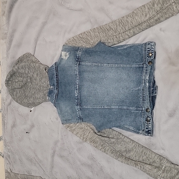 Free People Distressed Hooded Jean Jacket - Picture 6 of 11